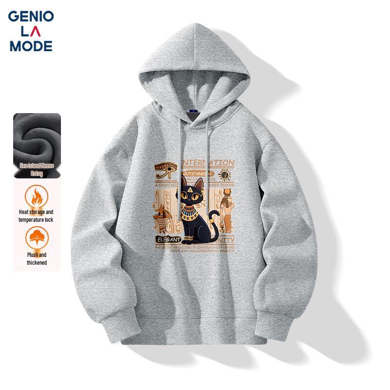 

GENIOLAMODE Men s Fleece-Lined Hooded Sweatshirt M