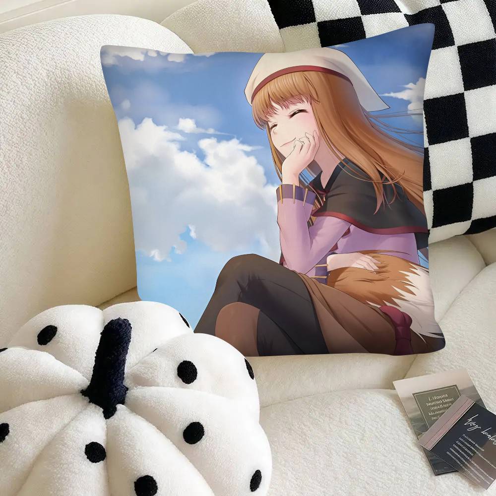 Spice And Wolf Anime Pillow Case Square Pillow Bedroom Sofa Leisure Comfort Cushion Car Home Decoration