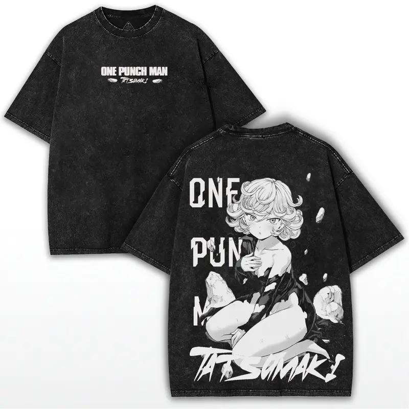 

OnePunch Man Manga Tatsumaki Graphic T Shirt Harajuku Washed Tshirt Men Women Clothing Oversized Cotton Short Sleeve Tee S