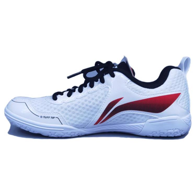 New LiNing Cushioned Wear-Resistant Slip-Resistant Low-Top Table Tennis Training Shoes Unisex White Red APTU005-3