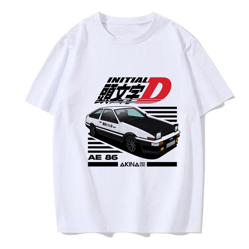 Japanischer Anime Cartoon Gothic Redsuns EU Größe Top Initial D T-Shirt Herren Grafik T-Shirt AE86 Lustig Harajuku Manga T-Shirt Herren