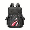 Neue koreanische Version Business-Rucksack Leder Große Kapazität Herren und Damen Trend karierter Rucksack Reisetasche Studenten-Computertasche