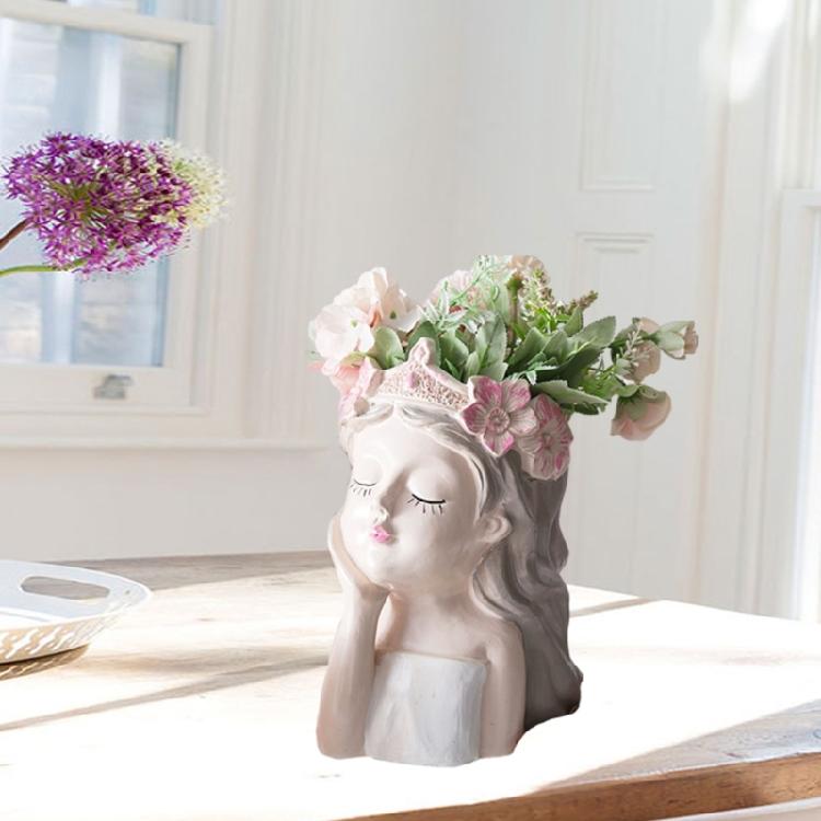 Flower Pot Silicone Mold Crown Girls Pen Holder Mold for DIY Succulent Planter