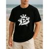 European Sizes Crown Graffiti B Street Cool Style Fashion Print T-Shirt, A Versatile Casual T-shirt Suitable for All Seasons for Men