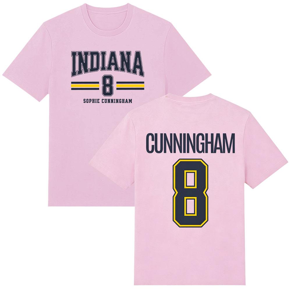 Sophie Cunningham #8 Indiana Basketbal T-shirt Zomer Heren Dames Retro Katoen Y2K Ronde Hals Casual Streetwear O-hals T-shirt Kleding