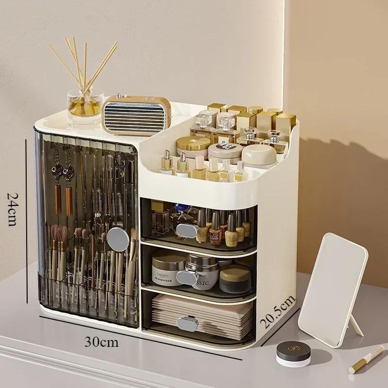 

Makeup Storage Box Dressing Table Storage Drawer Desktop Cabinet Lipstick Large Simple Three-dimensional Layered Storage Box чёрный