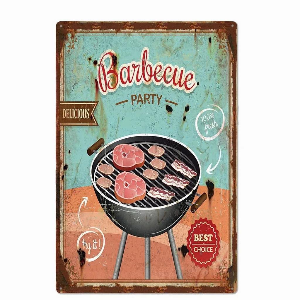 Plakett Metall Plåt Skyltar Handbuger Pommes Frites Väggdekoration Vintage Konst Affischer Järnmålning för Man Cave Hem Kafé Trädgårdsförening Bar