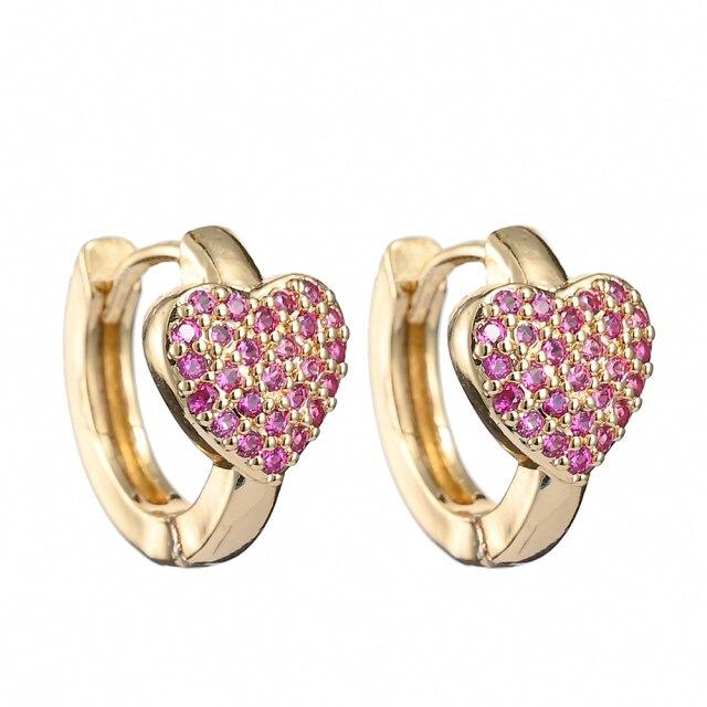 

Pipitree Модные серьги-кольца золотого цвета в форме сердца для женщин Классические серьги-кольца Aaa с кубическим цирконием Micro Pave Small Huggie Ear Jewelri розовый