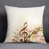 Musical Note Guitar Series Pattern Home Decoration Pillow Case Square Office Cushion Cover