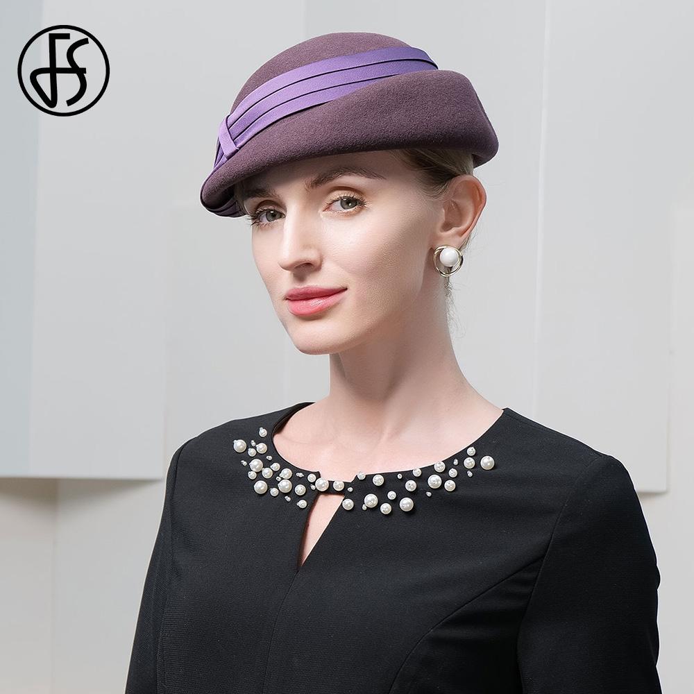 FS Elegante Mode Fascinator Baskenmütze Wolle Hüte Für Frauen Hochzeit Kirche Tee Party Pillbox Cap Damen 2023 Fedoras Chapeau Femme
