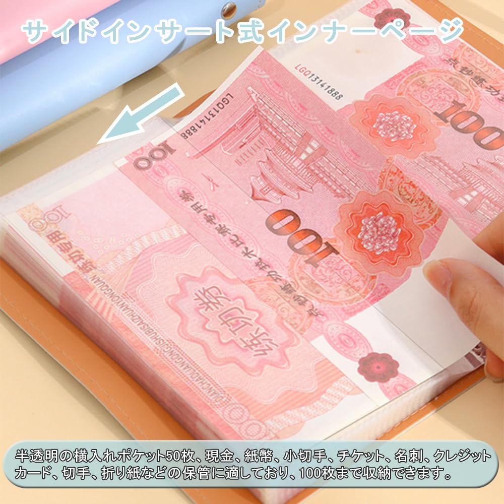 KALOLINNA Sparschwein für Scheine Haushalt Fasst 100 Große Klare Innenseite Budget Enthält Fächer für Geschäftsscheine und Scheine Datei, Bank,