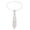 Charm Tie Shape Necklace Exaggerated Crystal Chain Choker Rhinestone Tassel Necklace  Party