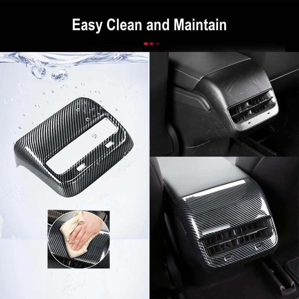 Tesla Model 3/Y Rear Air Vent Protector & Anti-Kick Panel Accessory.