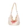 Women Canvas Tote Bag With Magnetic Snap Street Style Casual Letter Print For Daily Commuting