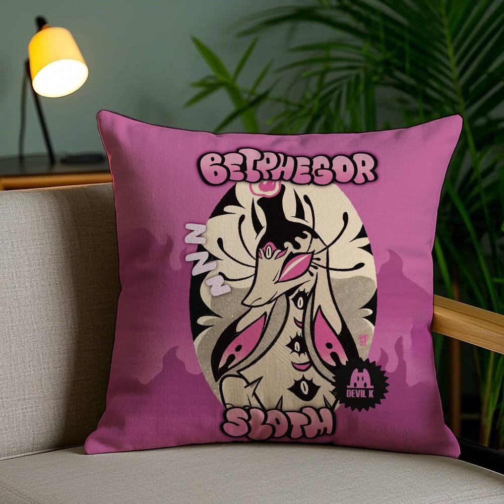 Anime H-HelluvaS B-Boss Pillow Case Sofa Short Plush Double-sided HD Printing Room Home Office Gift Cushion Cover