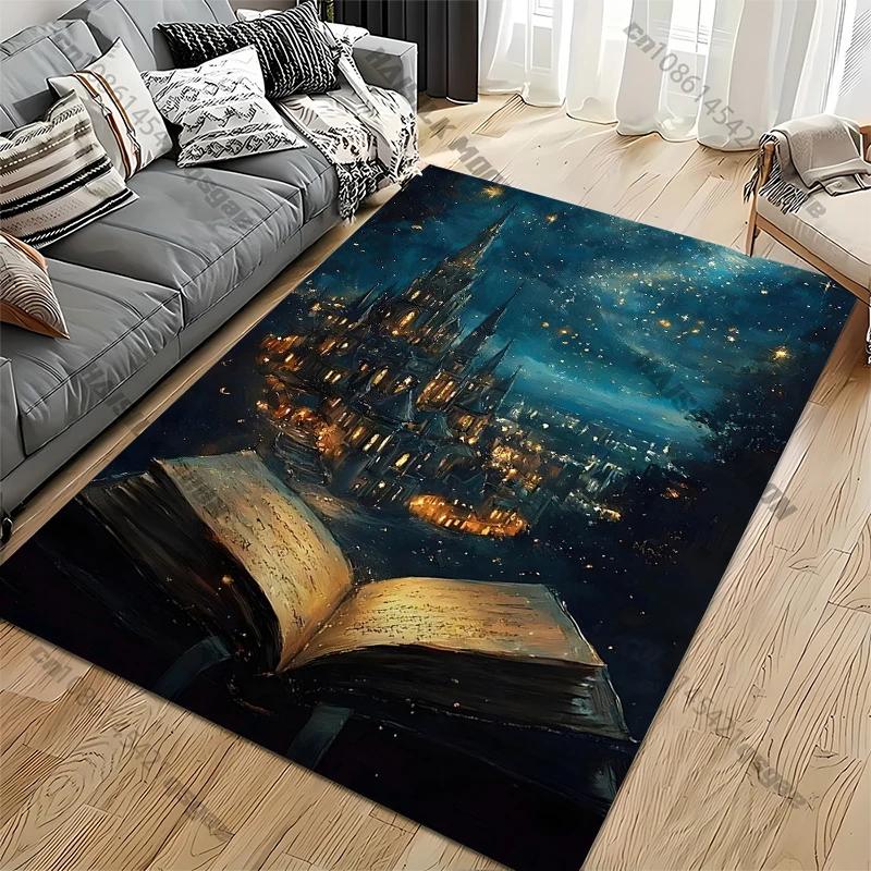 

1PC Magic Book Castle Carpet for Living Room Game Rugs Soft Floor Cartoon Rugs Bathroom Rug Mat Home Decor Rugs for Bedroom 40x60cm
