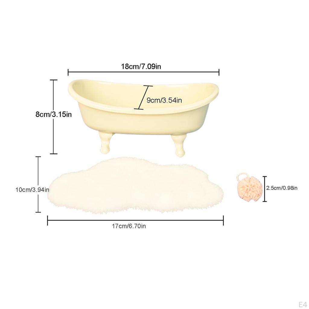 1/12 Bathroom Accessories Mini Bathtub for Dollhouse
