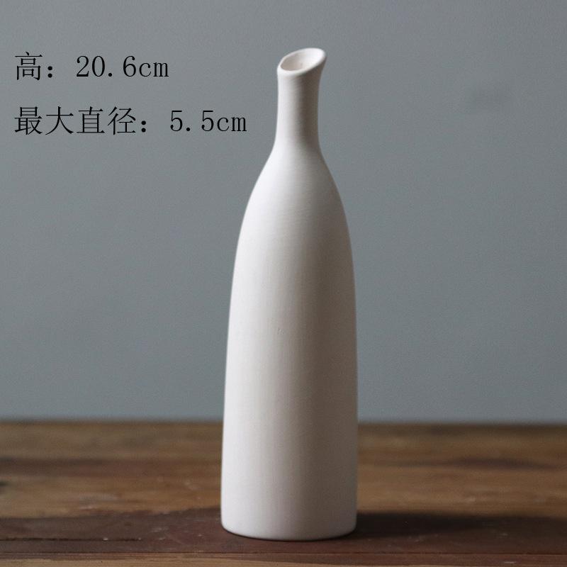 Unglazed Ceramic Vase Nordic Minimalist, Creative DIY Pottery for Home Decor, White Bisque Flower Holder Photo Prop