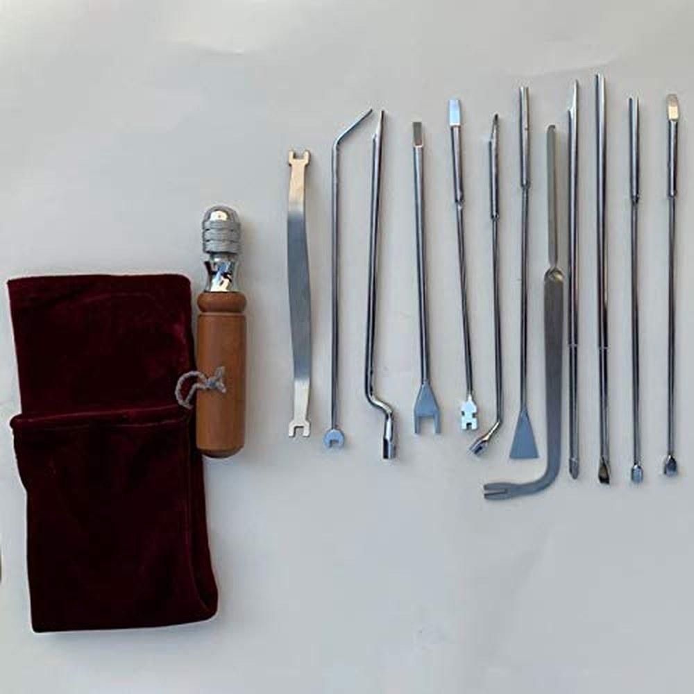 YOLTEC Piano Tuning Tool Set 13-Piece Maintenance Kit with Tuning Wrench
