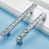 Crystal Glass Knobs Cabinet Handles Silver Crystal Cupboard Pulls Drawer Knobs Kitchen Furniture Handle Hardware