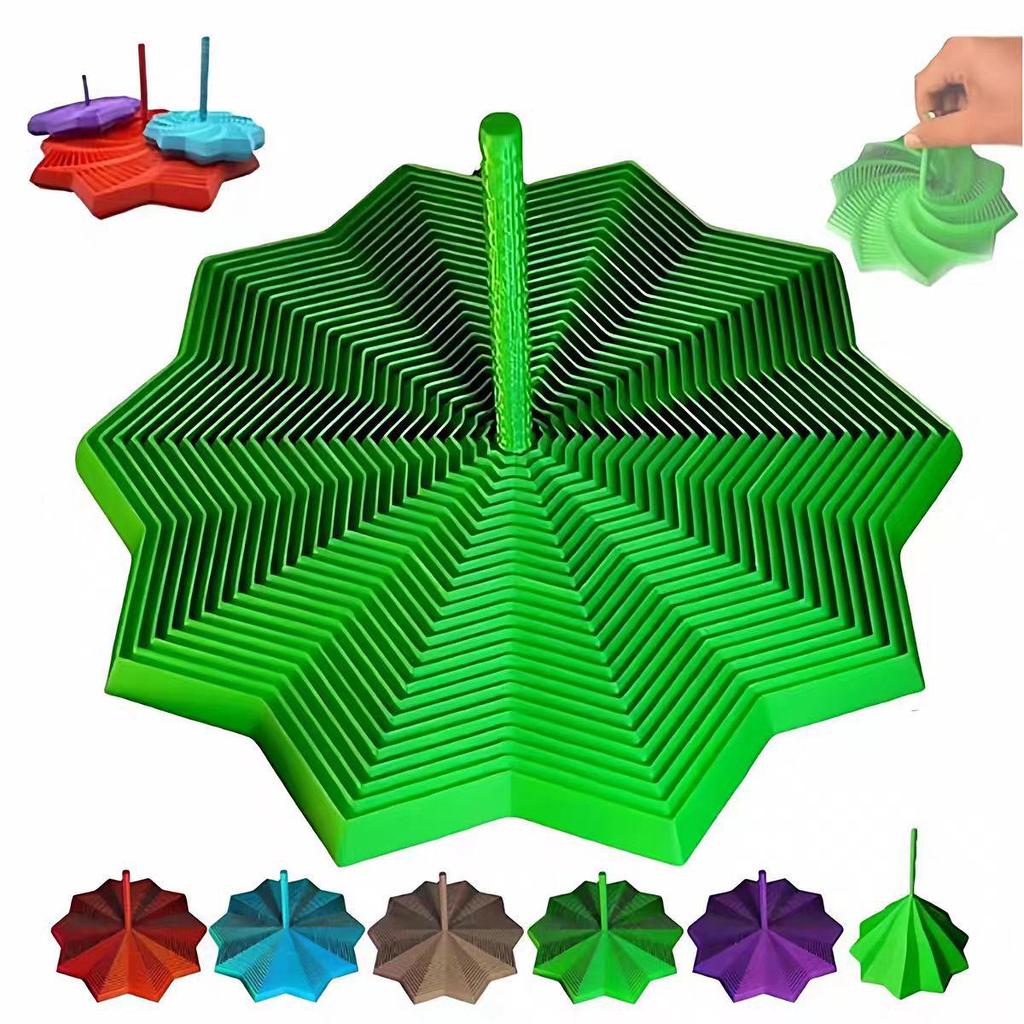 3D Optical Illusion Folding Toy: Polygon Carrot Tower Spiral