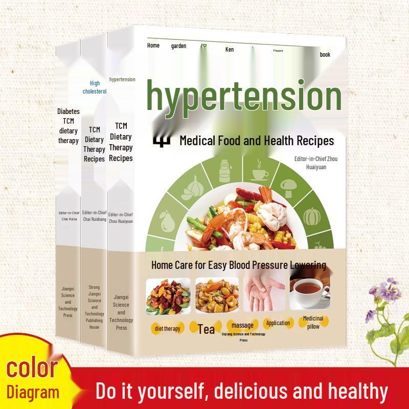 Traditional Chinese Medicine: Diet Therapy Recipes for Hypertension, Hyperlipidemia, Diabetes & Health Management (All 3 Volumes) FX1132