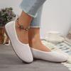 Fashion Women Round Toe Flat Shoes Solid Color Knitted  Casual Breathable Ballet Flats Women Mesh Flat Shoes Loafers Woman