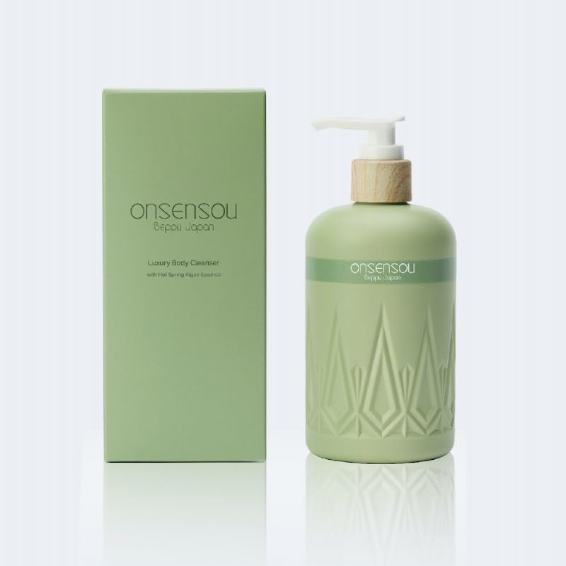 ONSENSOU Hot Spring Algae Extract Body Cleanser, Body Soap, Body Wash, 300ml. Contains natural white clay and moisturizing ingredients. Aromatic