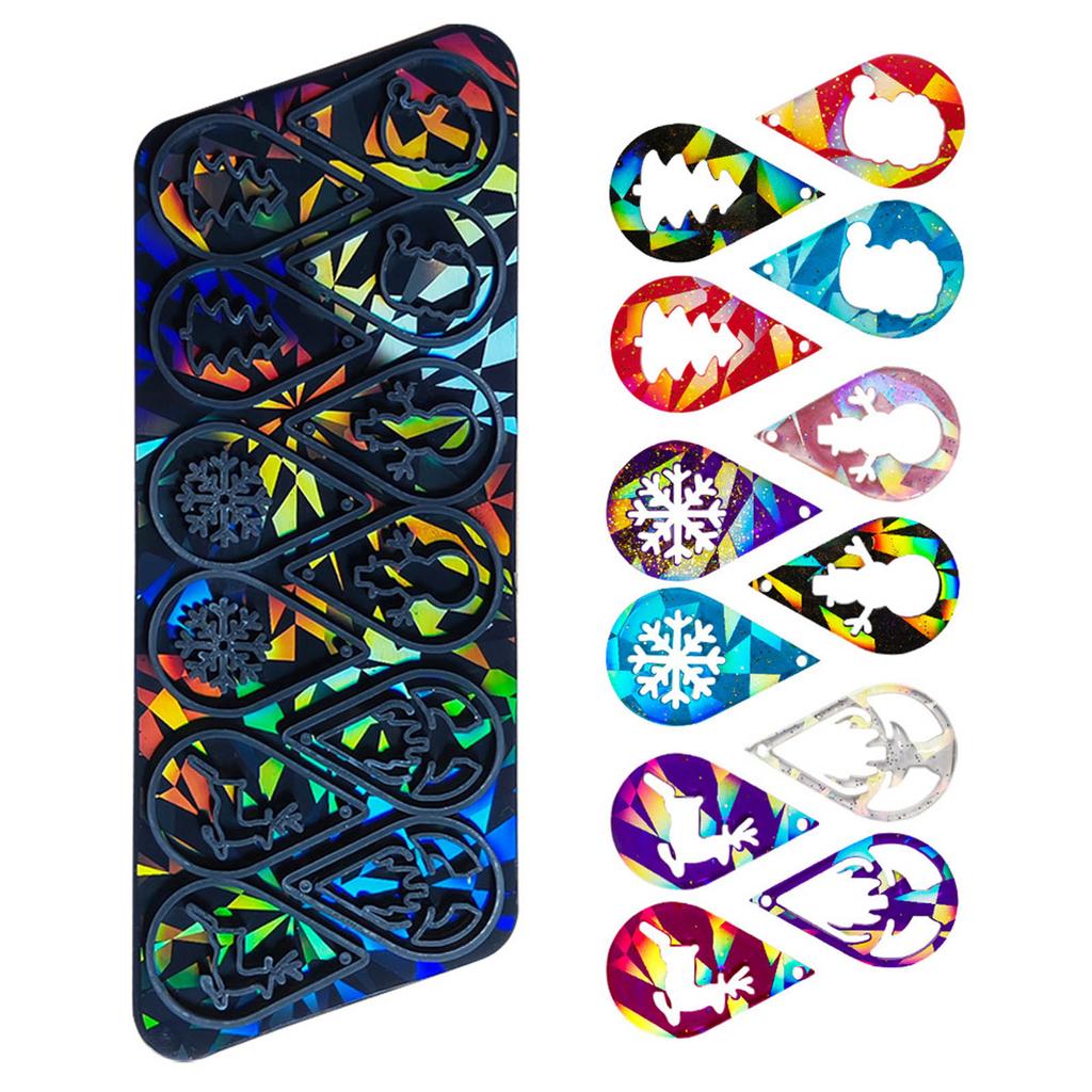 Tragbare Silikonform DIY Weihnachts-Ohrringe Gussformen Tropfenform Schmuckherstellung Formen für DIY-Liebhaber