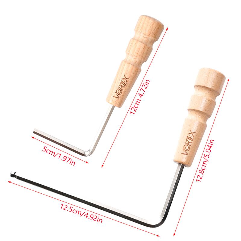 4mm/5mm Guitar Hex Key Set -Extended Wooden Handle Wrench for Neck Maintenance, Comfort-Grip Tool for Easy Truss Rod Adjustments