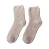 Ladies' Warm Plush Socks, Floor Socks, Candy Colored Medium Socks