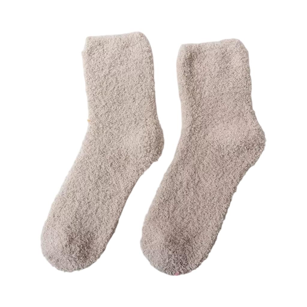 Ladies' Warm Plush Socks, Floor Socks, Candy Colored Medium Socks