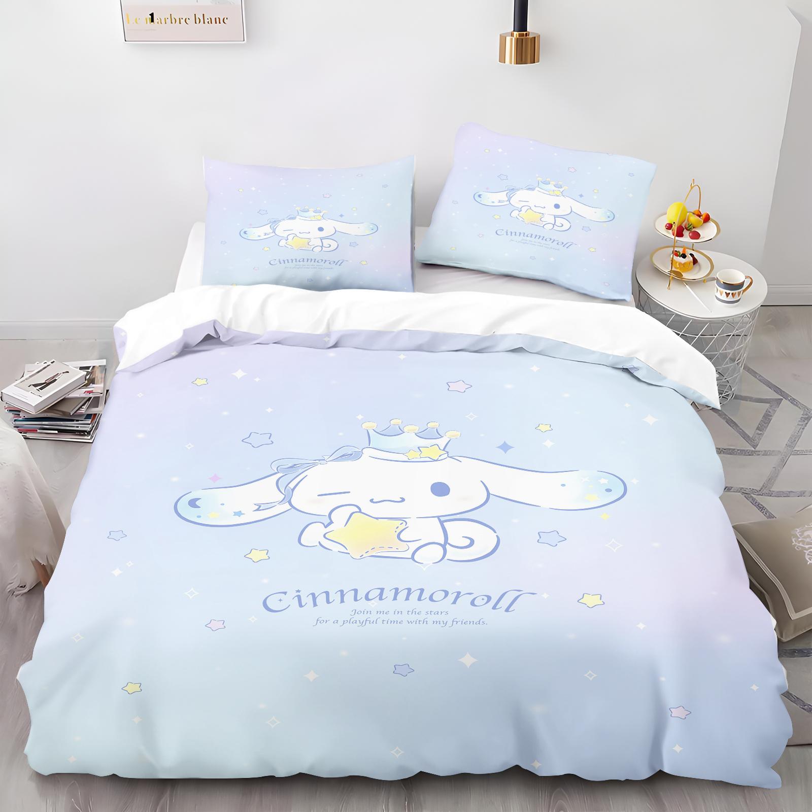 

Мультяшна підодіяльник Cinnamoroll Набір наволочок для дому Доросла спальня Дитячий ковдра Постільна білизна 180X210cm&set