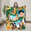 DBZ Voyage Fleece Blankets Cartoon Funny Throw Blanket for Home 150*125cm Rug Piece,