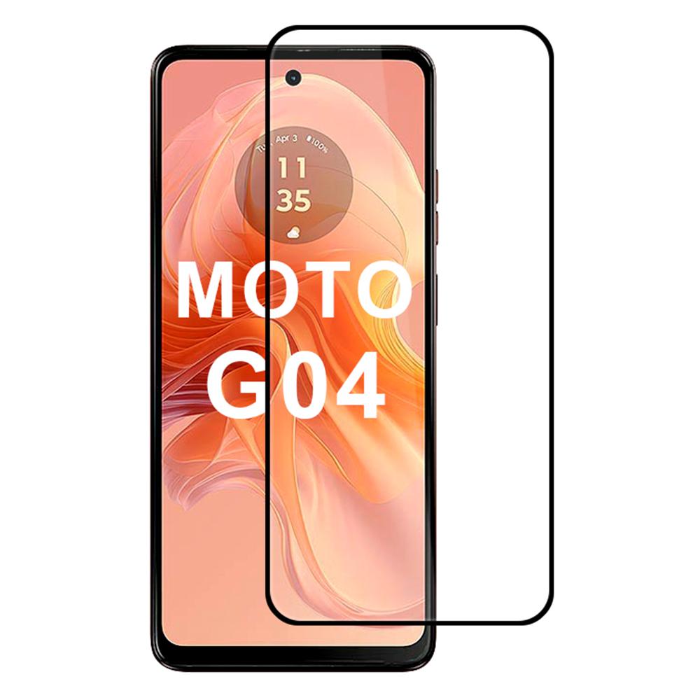 

For Motorola Moto G04 4G Screen Protector 2.5D Ultra Clear Silk Printing Black Edge Type A