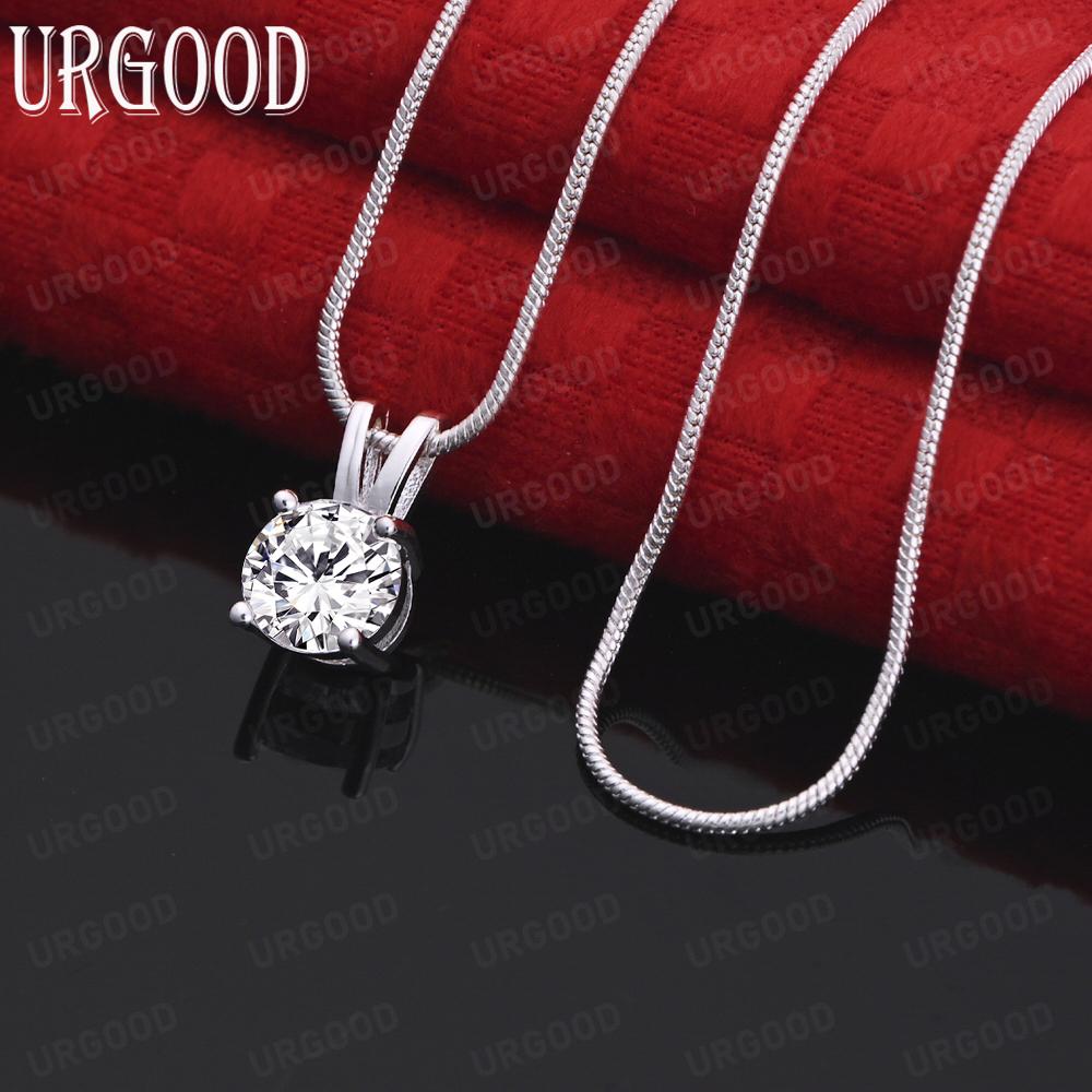 

Ожерелье с подвеской из стерлингового серебра 925 пробы с цирконием класса AAA, 8 мм, модные свадебные украшения S-60CM