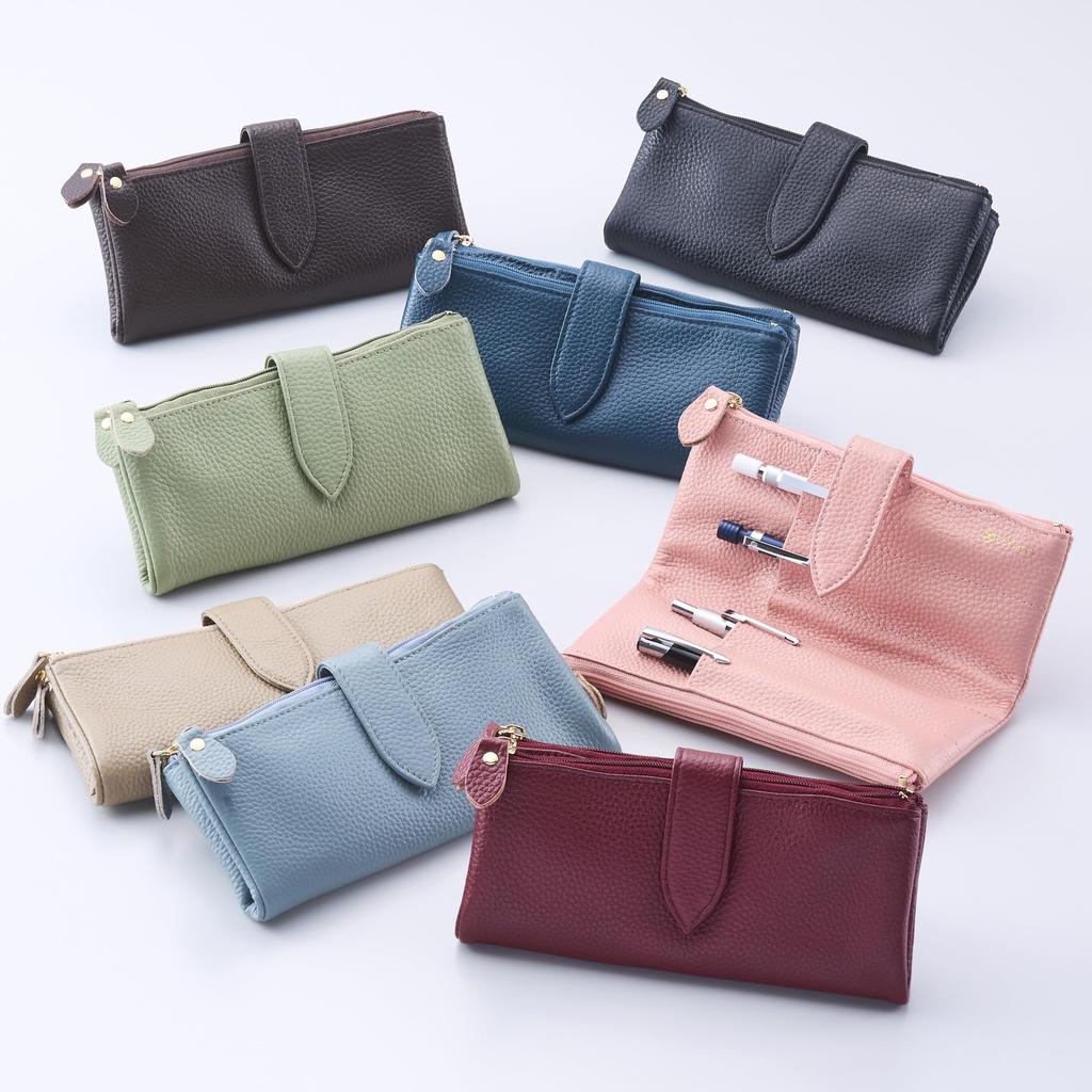 This Twin Pen Case with Two Pen Cases and an Interior Pen Holder Offers Ample Storage and Convenient Crafted from Genuine This Beautifully Colored