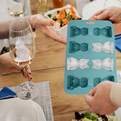 1 Stück Silikon Katzen Eisform Tablett DIY Einfache Entnahme Flexible Eiswürfelbereiter für Cocktail Silikon Eiswürfelform für Whiskey