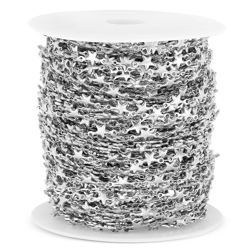 2Meters 1Meter 5mm Star Chains Stainless Steel Necklace Chain for Jewelry Making Findings DIY Handmade Materials Supplies