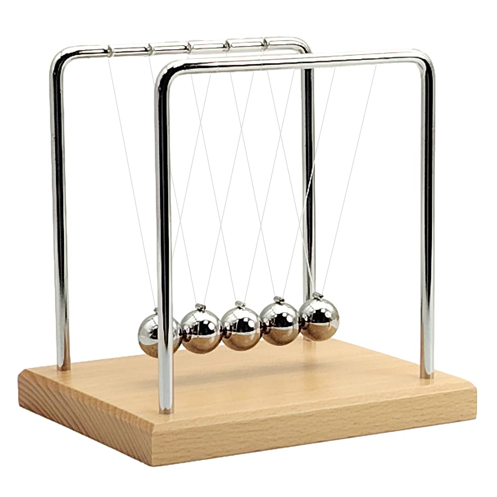 QLKUNLA Culla di Newton Palline di Equilibrio Gadget di Scienza Fisica Decorazione da Scrivania Giocattolo a Movimento Cinetico per Casa e Ufficio