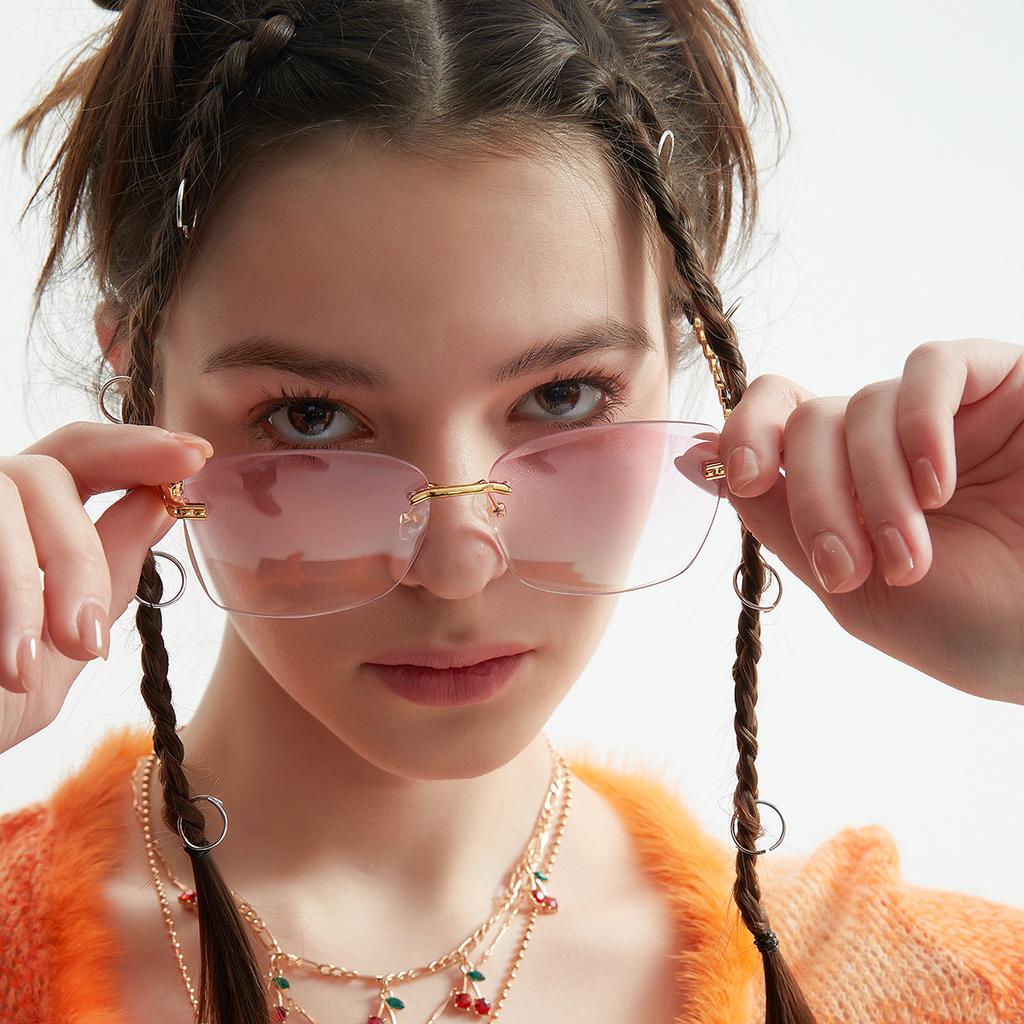 Borderless Square Sunglasses, Large Frame Face-Covering Glasses For Women, Exquisite Large Frame Sunglasses For Men