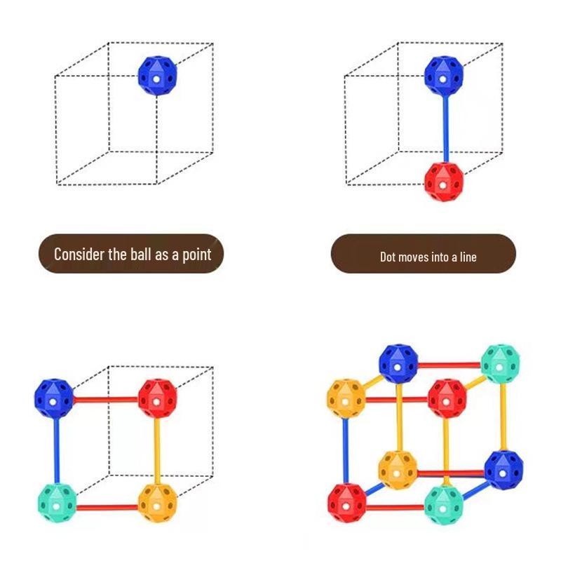 

3D Сцепляющиеся Строительные Блоки - Большие, Изменяемые Развивающие Игрушки для Детей и Детских Садов Long Rod - Approx. 110 pieces