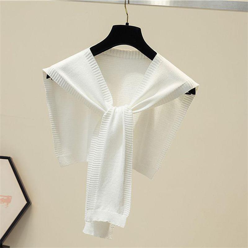 Korean Knit Shawl Female Blouse Shoulders Fake Collar Cape Knotted Scarf Neck Guard Scarve Mountaineering Scarf For Women