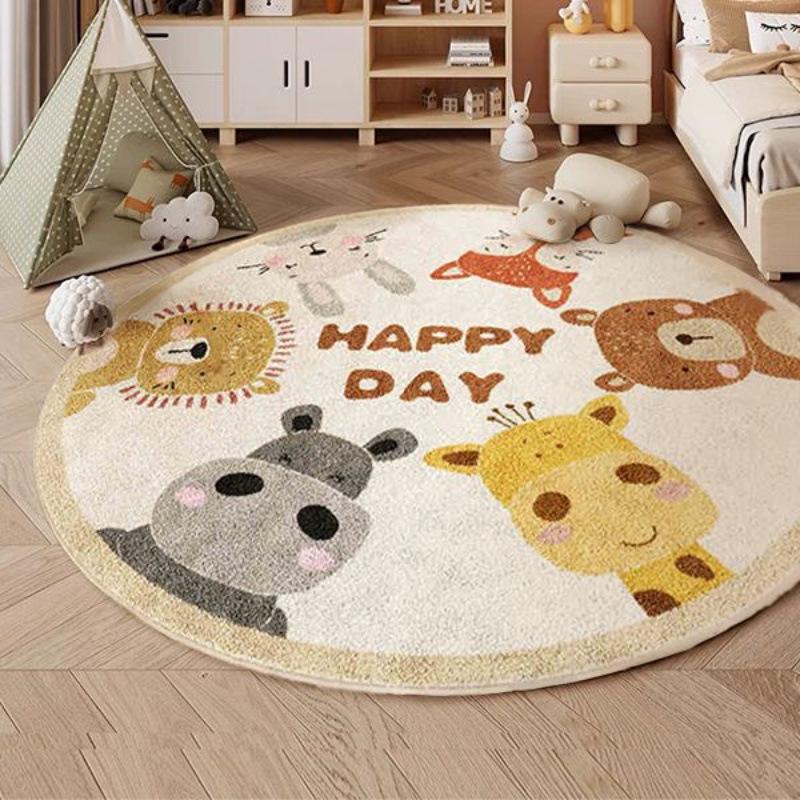 Cartoon Bear Imitation Cashmere Anti-Slip Floor Mat - Stain & Wear Resistant, Easy-to-Clean for Bathroom/Kitchen.