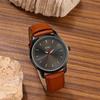 BUREI Analog Quartz Watch with Waterproof Brown Leather Stylish Black Business Lightweight and Easy To a Simple and Stylish a Great Day Gift Men's