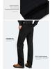Men's Cotton Casual Pants - Autumn/Winter, Loose Fit, High Waist, Straight Leg, Middle-Aged To Elderly