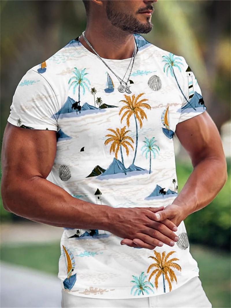 ETST 03 Zomer Hawaiiaanse Heren T-shirt 3d Print Boom Grafische T-shirt Mode Korte Mouw Kleding Oversized Camiseta Streetwear Tee tops 2XL