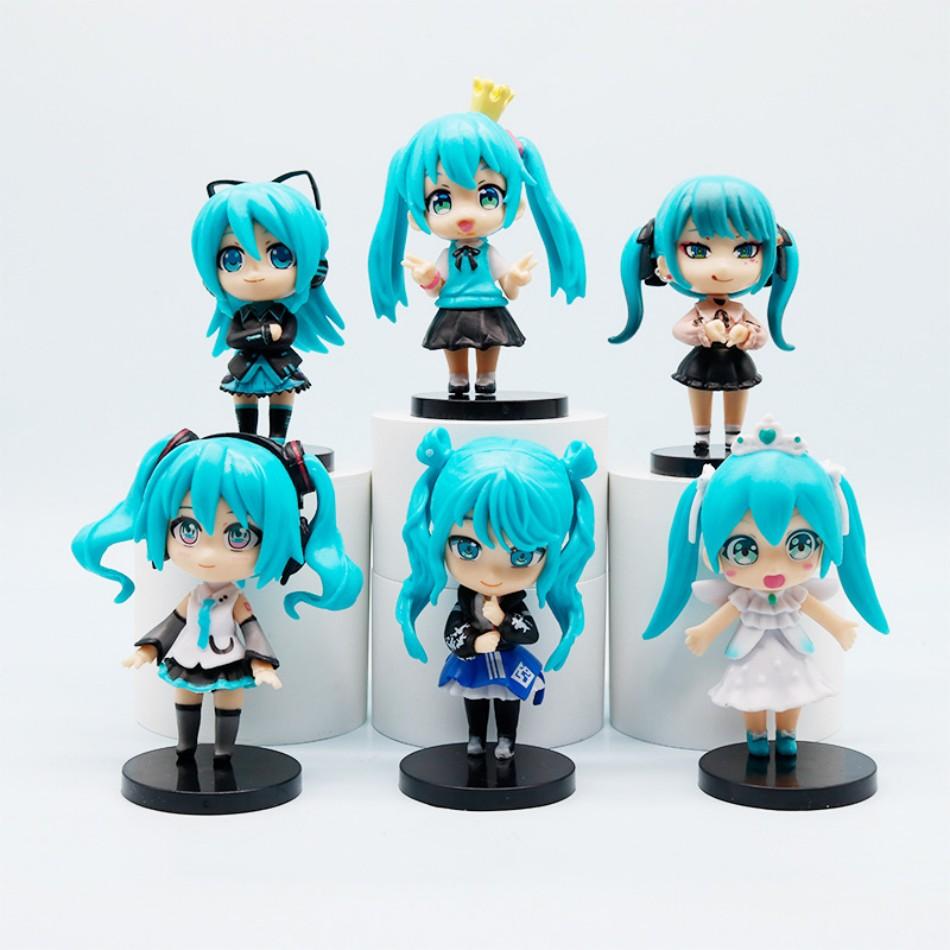 

6pcs/set Anime new miku figure mini character ornaments kawai hatsune table decoration for home adult toy child gift Entertaining Play Safe