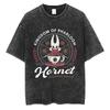 Hollow Knight Vintage Washed Gaming Merch Grafik T-Shirt Unisex Unisex Lässig Oversized Baumwoll-T-Shirt für Cosplay Cartoon-Fans