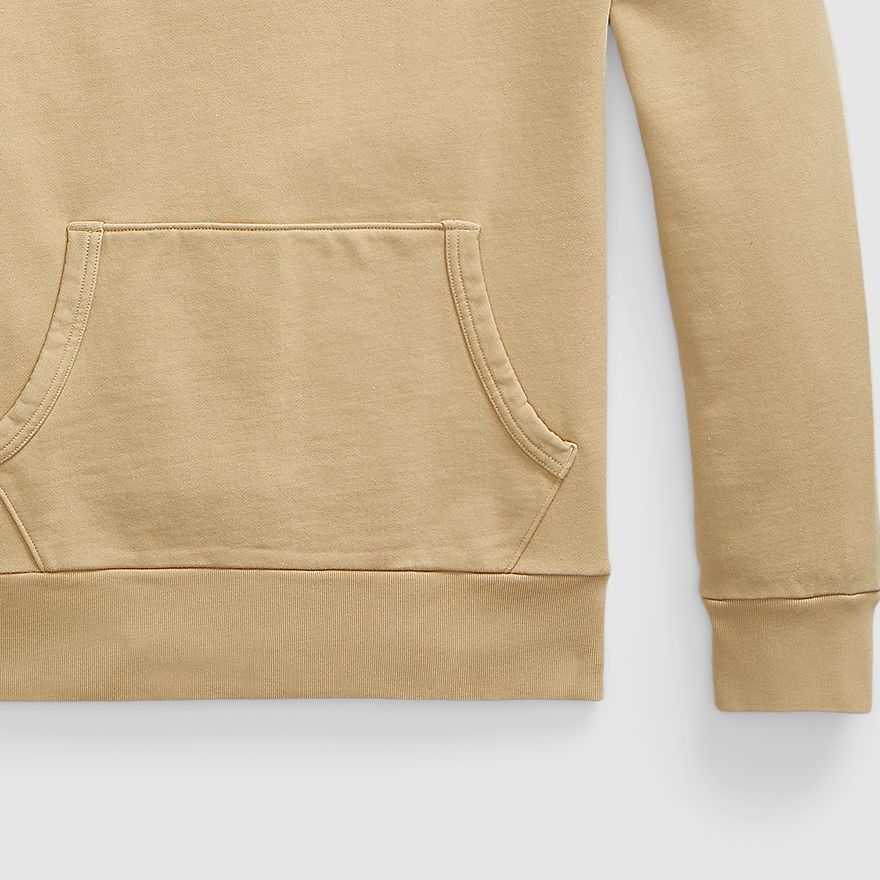 Polo Ralph Lauren Solid Color Logo Embroidered Drawstring Hoodie Men hoodies Beach-Beige MNPOKNI16823626-250